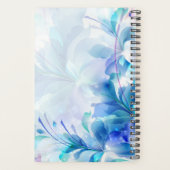 Abstracte blauw en paarse bloemen planner (Achterkant)