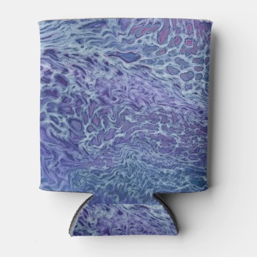 Abstracte blauw- en violetzout blikjeskoeler (Voorkant)
