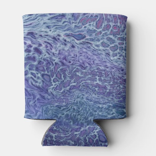Abstracte blauw- en violetzout blikjeskoeler (Achterkant)
