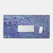 Abstracte blauw- en violetzout bureaumat (Keyboard & Muis)