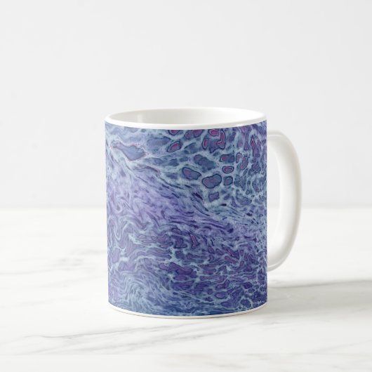 Abstracte blauw- en violetzout koffiemok (Voorkant rechts)