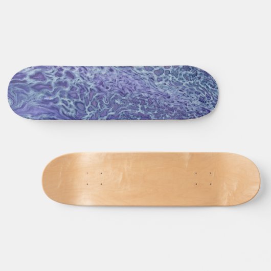 Abstracte blauw- en violetzout persoonlijk skateboard (Horizontaal)