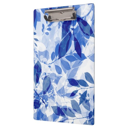 Abstracte blauw en witte bladeren klembord (Links)