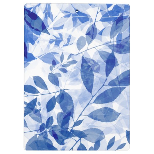 Abstracte blauw en witte bladeren klembord (Achterkant)