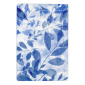Abstracte blauw en witte bladeren mini klembord (Achterkant)