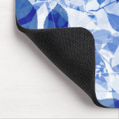 Abstracte blauw en witte bladeren muismat (Hoek)