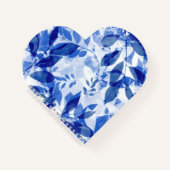 Abstracte blauw en witte bladeren notitieboek (Voorkant)