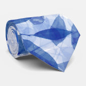 Abstracte blauw en witte bladeren stropdas (Opgerold)
