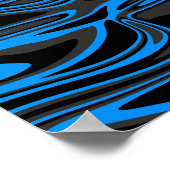 Abstracte blauw en zwart stroom poster (Hoek)