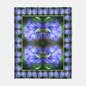 Abstracte blauw Gentian Flower Fleece Deken (Voorkant)