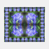 Abstracte blauw Gentian Flower Fleece Deken (Voorkant (Horizontaal))
