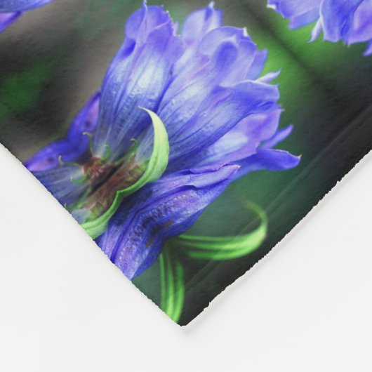 Abstracte blauw Gentian Flower Fleece Deken (Hoek)