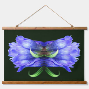 Abstracte blauw Gentian Flower Hangend Wandkleed