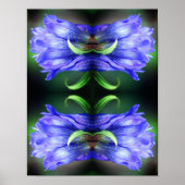 Abstracte blauw Gentian Flower Poster (Voorkant)