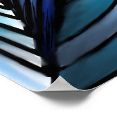 Abstracte blauw-golfcanvasafdruk poster (Hoek)