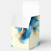Abstracte Blauw & Goud Waterverf bruiloft Bedankdoosjes (Geopend)