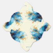 Abstracte Blauw & Goud Waterverf bruiloft Bedankdoosjes (Ongevouwen)