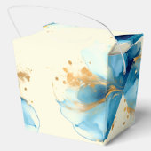 Abstracte Blauw & Goud Waterverf bruiloft Bedankdoosjes (Achterkant)