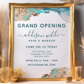 Abstracte Blauw & Goud Waterverf Zakelijke Flyer