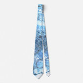 Abstracte blauw & grijs marmeren ijsvloeistof text stropdas (Voorkant)