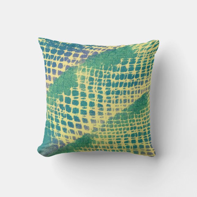 Abstracte Blauw Groen Paarse Patroon Kussens (Voorkant)