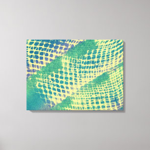 Abstracte blauw-groene Paarse schilderingen van he Canvas Afdruk