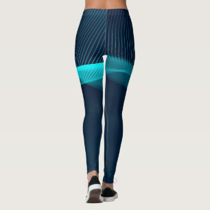Abstracte blauw-groene vloeistofdynamica leggings
