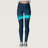 Abstracte blauw-groene vloeistofdynamica leggings (Voorkant)