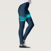 Abstracte blauw-groene vloeistofdynamica leggings (Rechts)