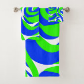 Abstracte blauw-groene werveling bad handdoek (Insitu)