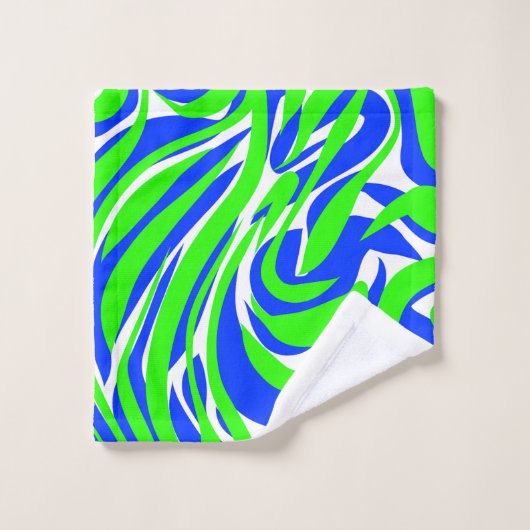 Abstracte blauw-groene werveling bad handdoek (Wasdoekje)