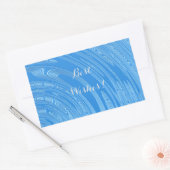 abstracte blauw metallic textuur rechthoekige sticker (Envelop)