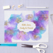 Abstracte blauw Paarse-alcoholinkt op maat Tissuepapier (Craft)