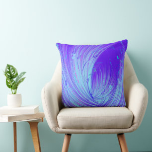 Abstracte blauw Paarse betoverde tuin Kussen