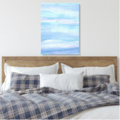 Abstracte blauw Paarse oceaanlagen Waterverf Canv Canvas Afdruk (Insitu (Slaapkamer))