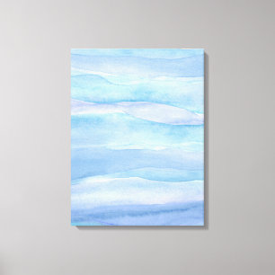 Abstracte blauw Paarse oceaanlagen Waterverf Canv Canvas Afdruk