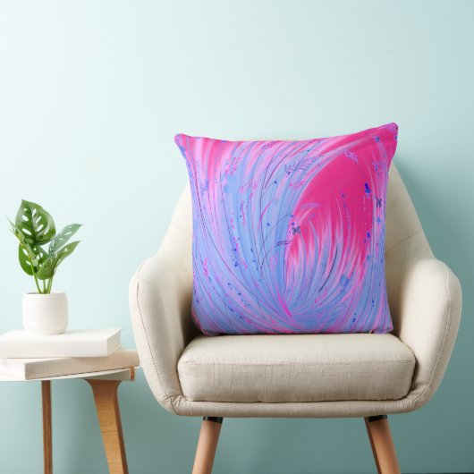 Abstracte blauw roze betoverde tuin kussen (Stoel)