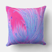 Abstracte blauw roze betoverde tuin kussen (Achterkant)