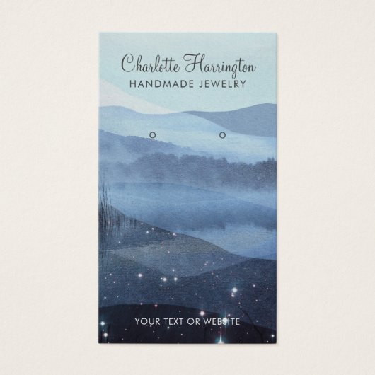 Abstracte blauw sieraden visitekaartje (Voorkant)