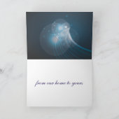 Abstracte blauw Snowflakes kerstkaart Feestdagen Kaart (Binnen)