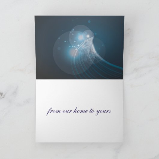 Abstracte blauw Snowflakes kerstkaart Feestdagen Kaart (Binnen)