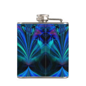 Abstracte blauw-vlamkolf heupfles (Achterkant)