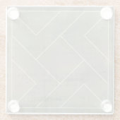 Abstracte blauwdruk met geometrische vormen glazen onderzetter (Achterkant)