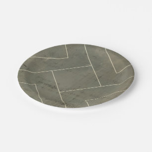 Abstracte blauwdruk met geometrische vormen papieren bordje