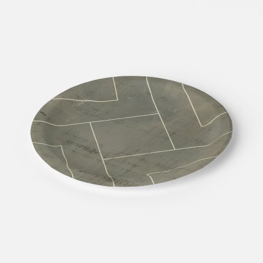 Abstracte blauwdruk met geometrische vormen papieren bordje (Gekanteld)