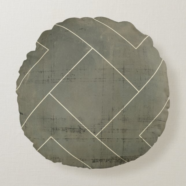 Abstracte blauwdruk met geometrische vormen rond kussen (Voorkant)