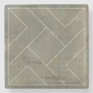 Abstracte blauwdruk met geometrische vormen stenen onderzetter