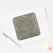 Abstracte blauwdruk met geometrische vormen vierkante sticker (Envelop)