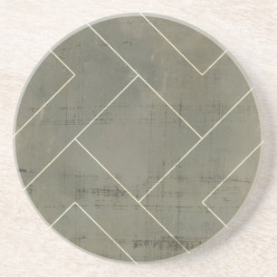 Abstracte blauwdruk met geometrische vormen zandsteen onderzetter