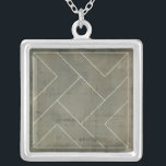 Abstracte blauwdruk met geometrische vormen zilver vergulden ketting<br><div class="desc">driehoeken,  vierkantjes en L-blokken. Oh mijn! Dit patroon werd gecreeerd door de Studio van de Visie als abstracte geometrische blauwdruk. Waarvoor is het een blauwdruk? Koop het stuk en laat je vrienden overleggen!</div>